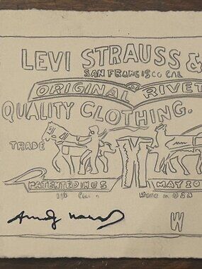 Andy Warhol - Levis Strauss Drawing SIGNED